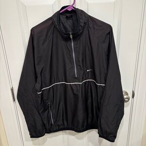 Vintage Nike Running Half Zip Black Grey Windbreaker Jacket Mens U.S. Large